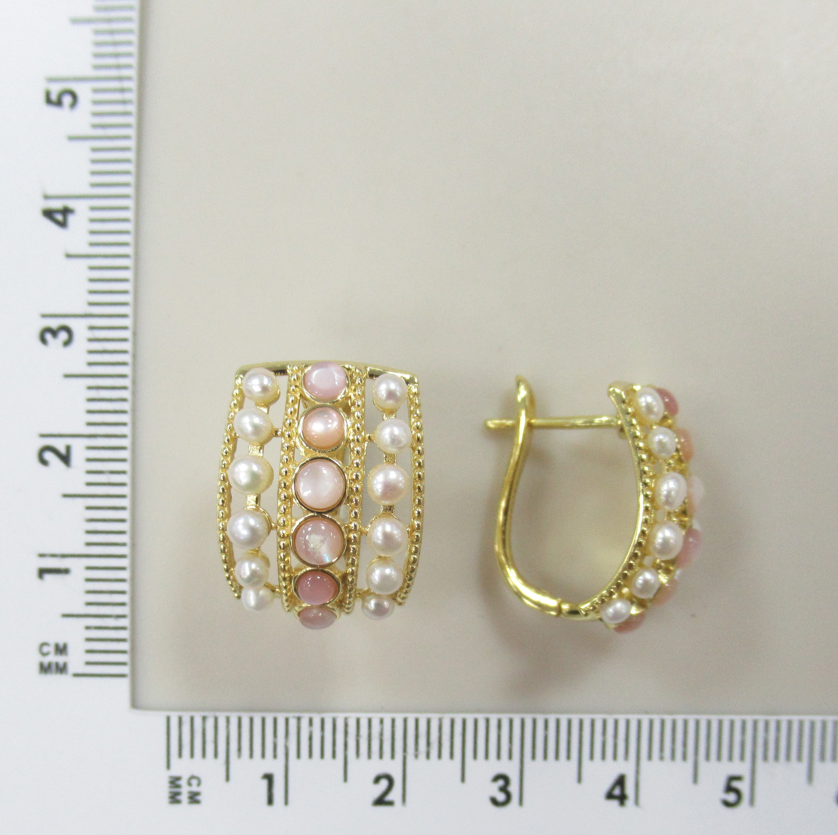 Серебряные серьги с перламутром и жемчугом